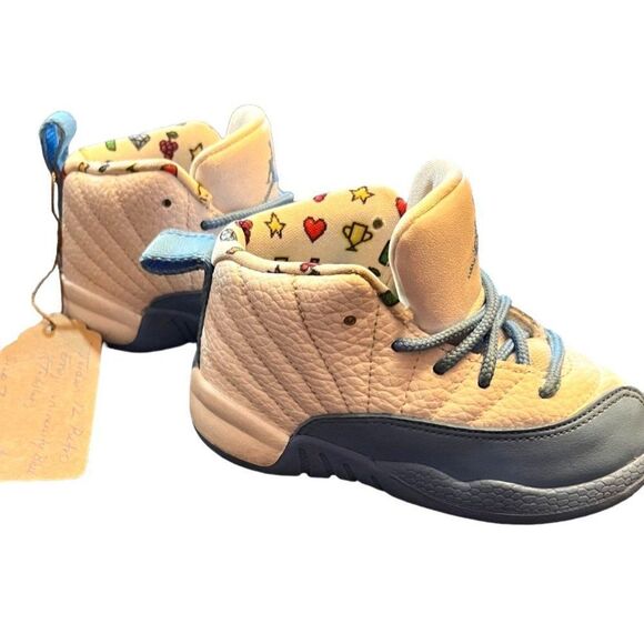 Jordan 12 Retro‎ Emoji University Blue Toddler Size 7C - Picture 4 of 6